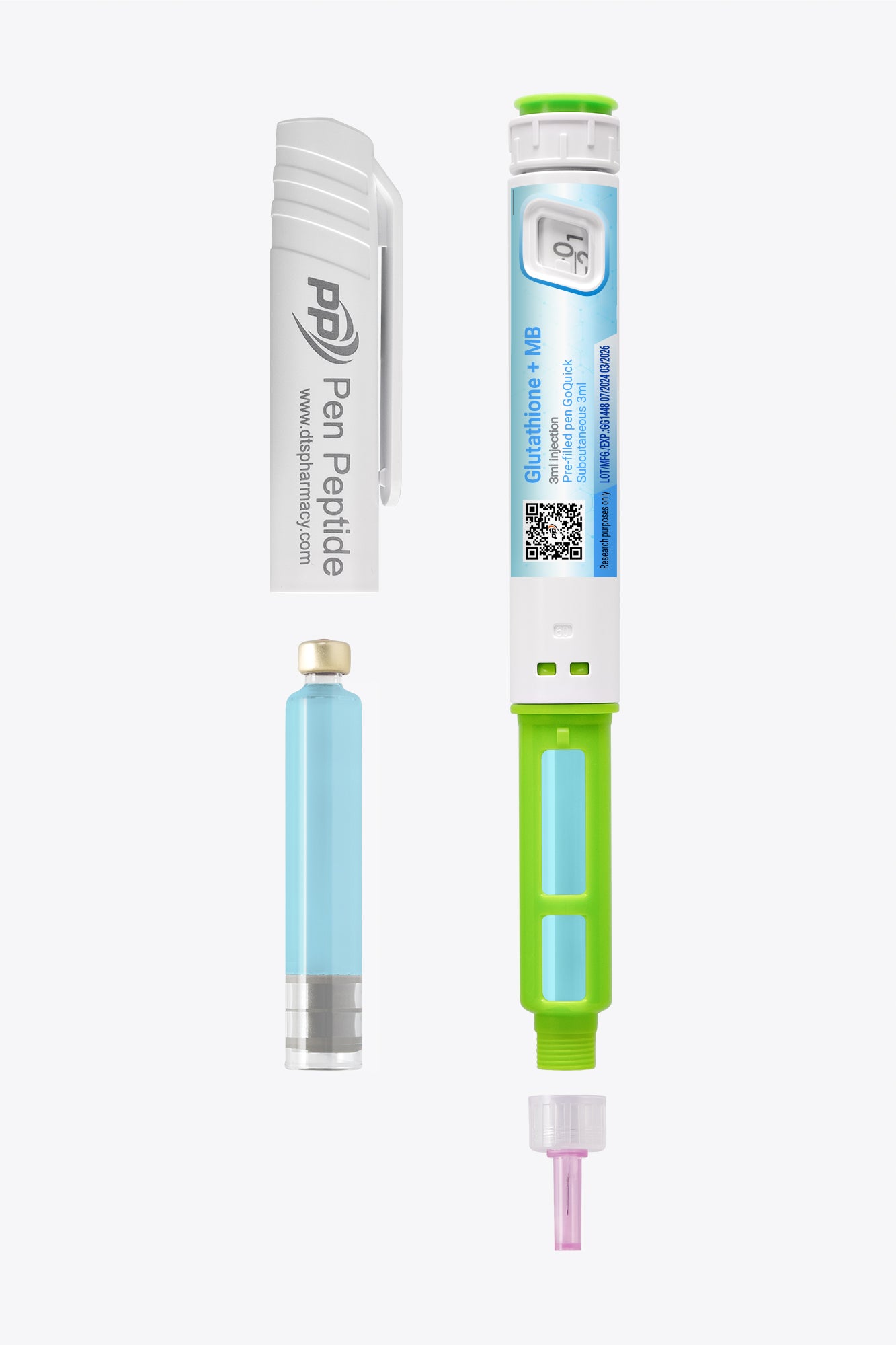 Glutathione + Methylene Blue v obliki injekcijskega peresa za subkutano uporabo