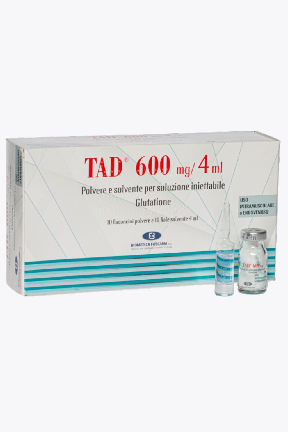 TAD 600mg (Glutathione) škatla z ampulami za intravensko in intramuskularno uporabo